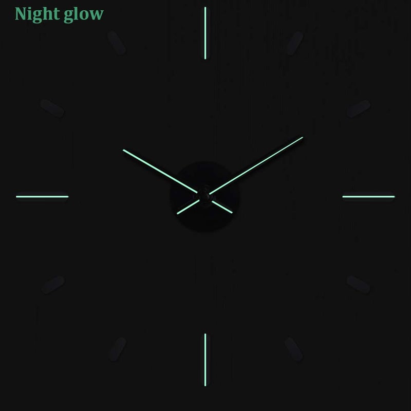 Presentime & Co Large Frameless DIY Wall Clock for Modern Home/Office Decoration, Silent no Ticking, Night Glow. Wall DÃ©cor for Living Room, Dining Room, Kitchen, Bedroom, Class Room, Office Space. - Image 4